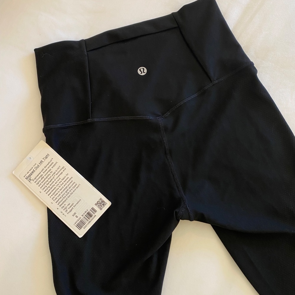 Lululemon Mapped Out High-Rise Tight 28" - Black/Black - Size 6 - New with Tags!